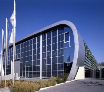 PV integrated into mullion-transom façade